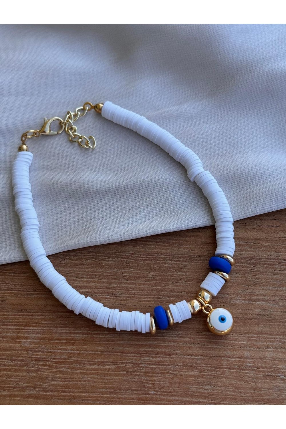 Nazarlı Beyaz Fimo Halhal
