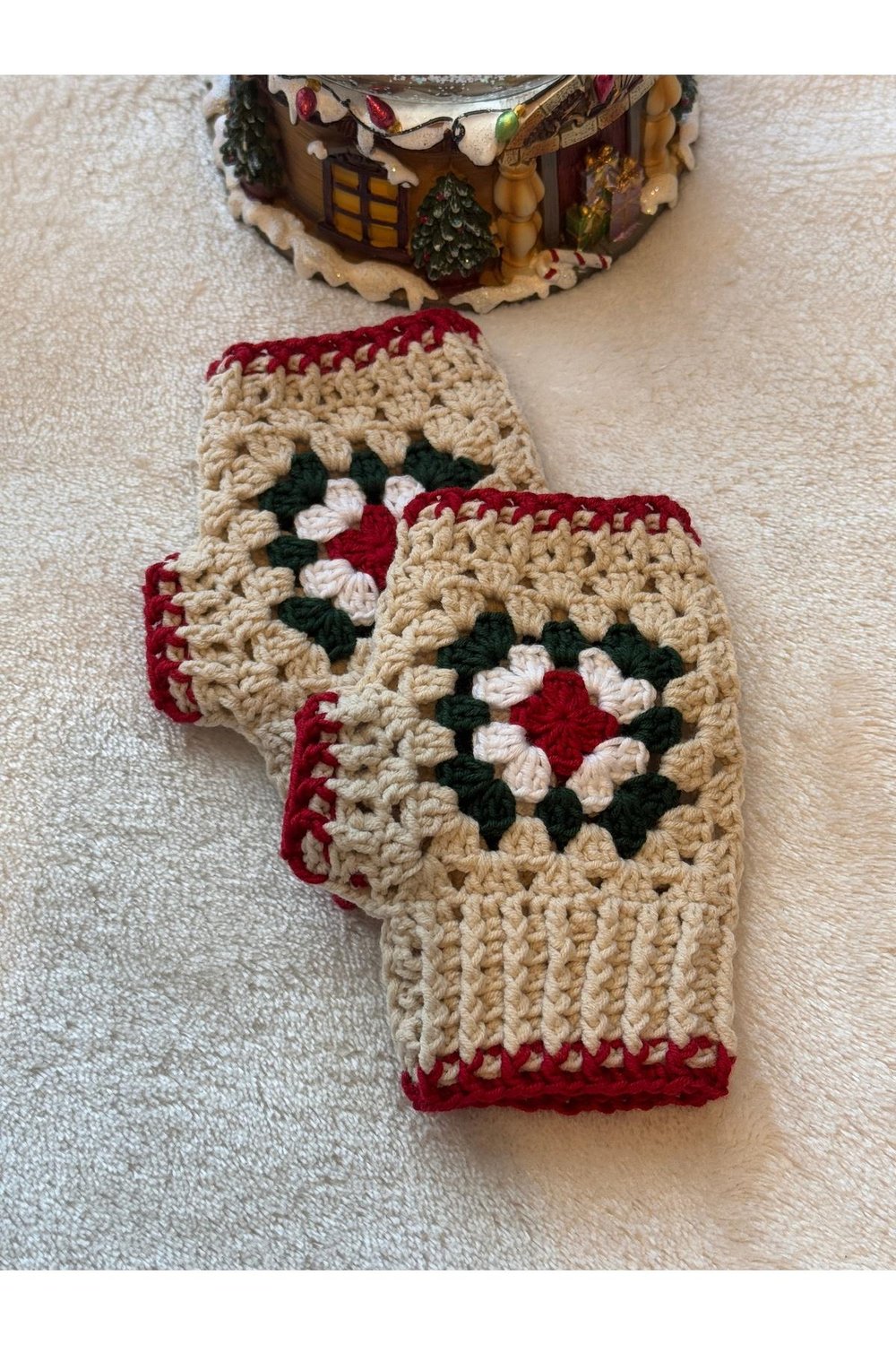 Parmaksız Motifli Eldiven | Örgü Eldiven | Pamuklu İp Eldiven | Desenli Eldiven | #handmade