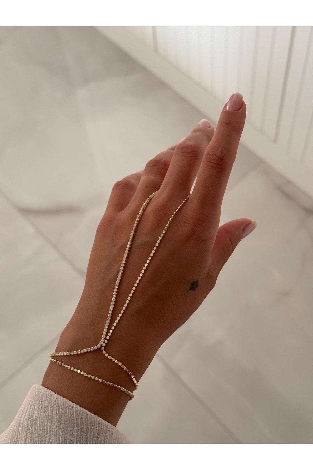 Renk Atmaz Zirkon Taşlı 14k Altın Kaplama Şahmeran Bileklik