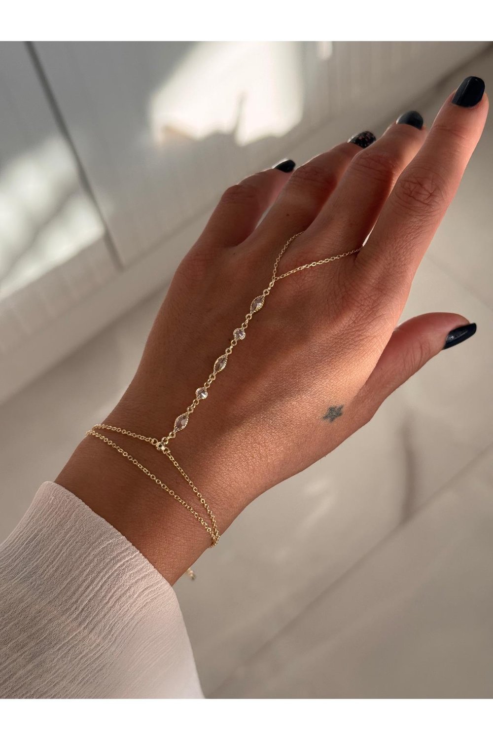 Renk Atmaz Zirkon Taşlı 14k Altın Kaplama Şahmeran Bileklik