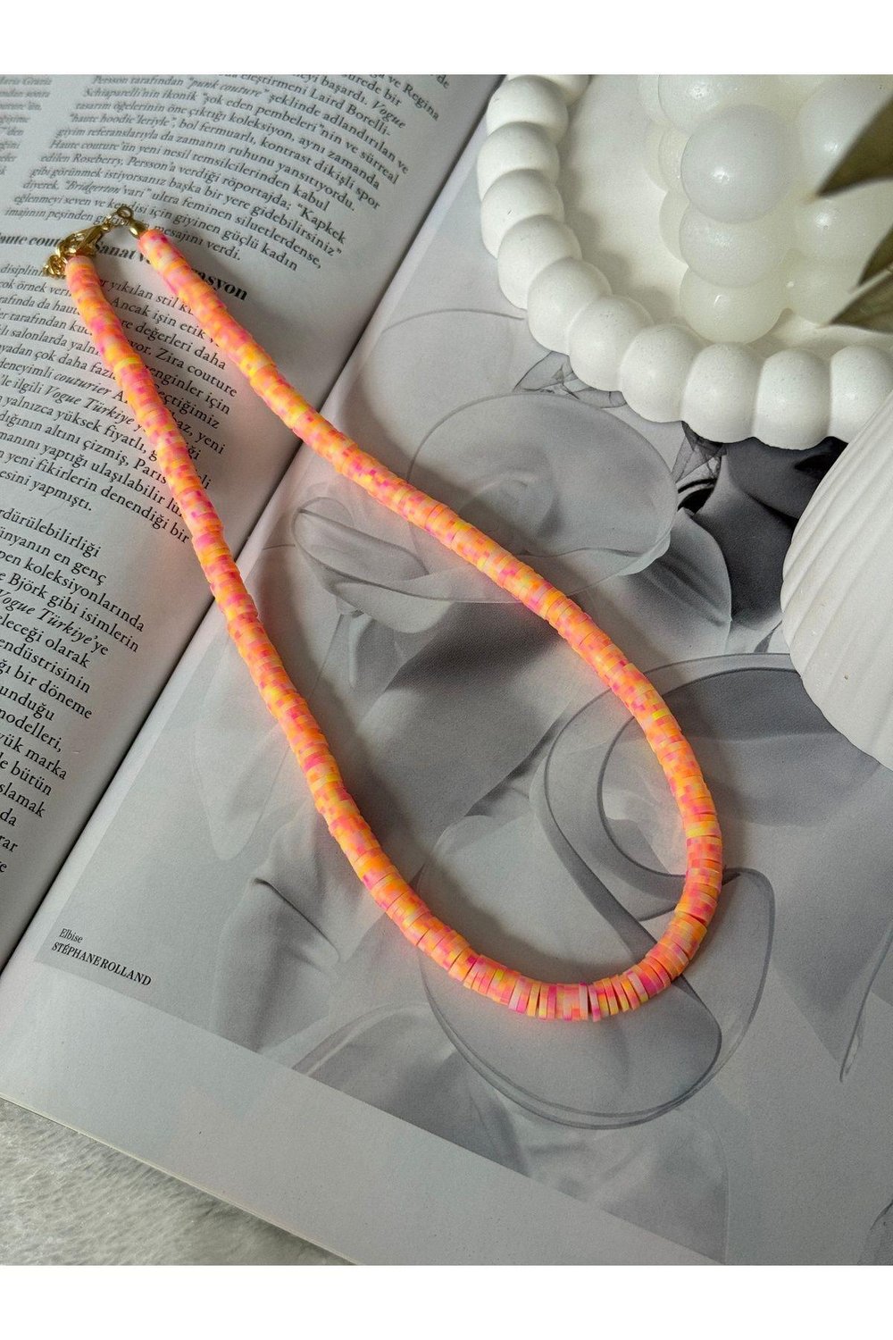 Renkli Neon Fimo Kolye | Yazlık Kolye