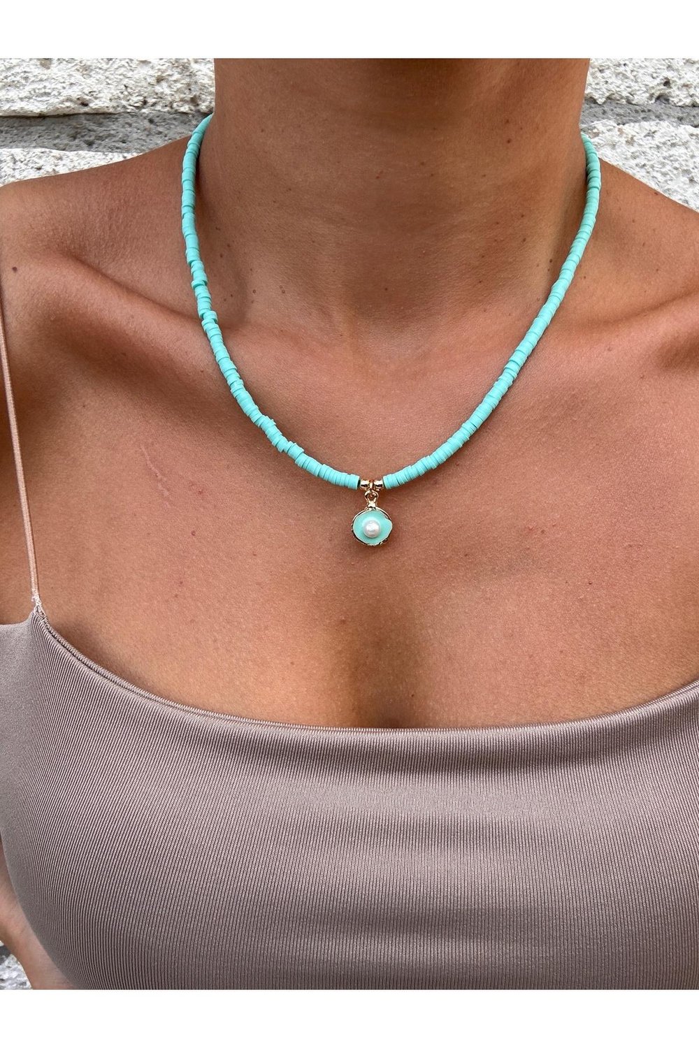 Su Yeşili fimo Kolye | Figürlü Fimo Kolye | Charm Kolye | Cute Necklace