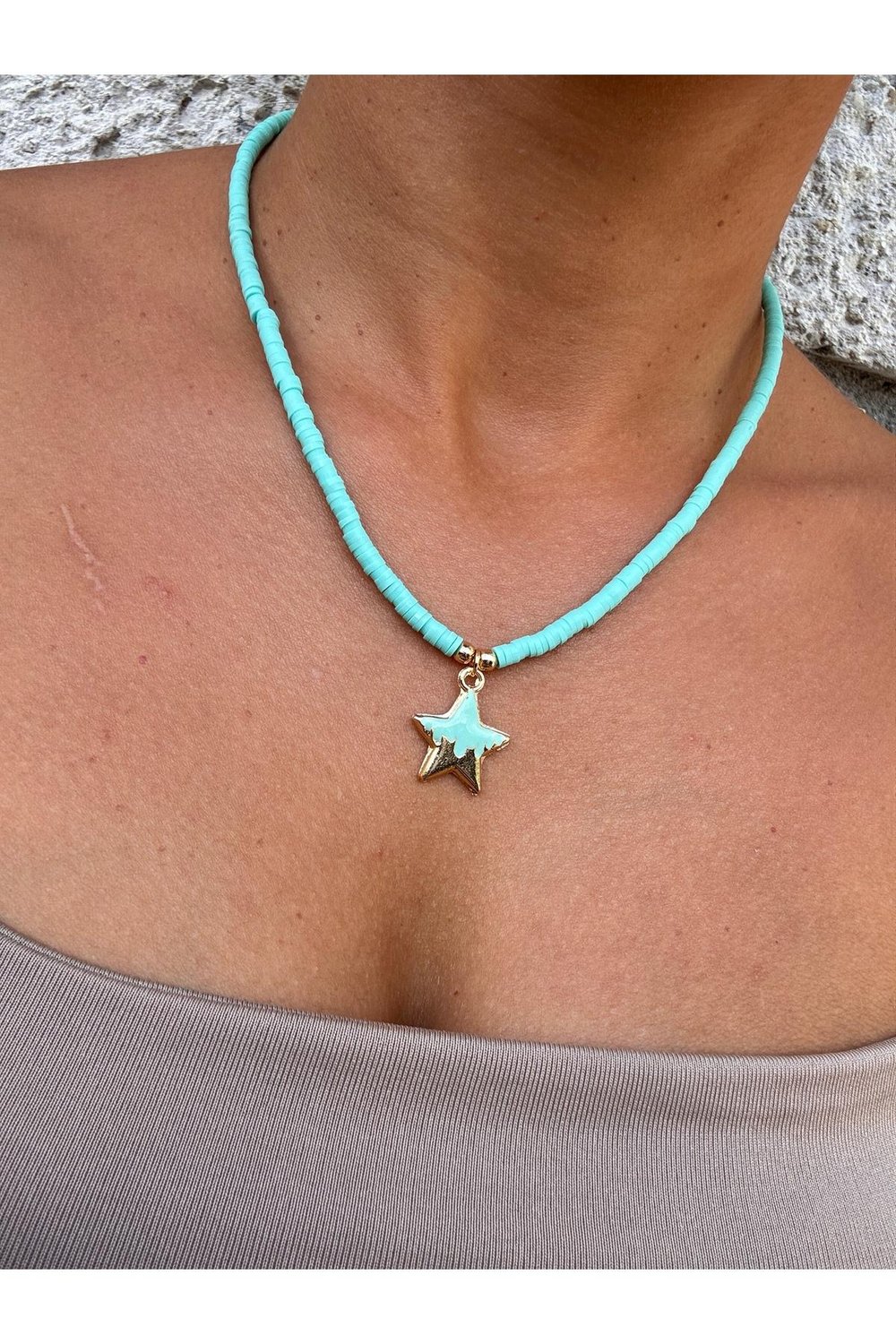 Su Yeşili fimo Kolye | Figürlü Fimo Kolye | Charm Kolye | Cute Necklace