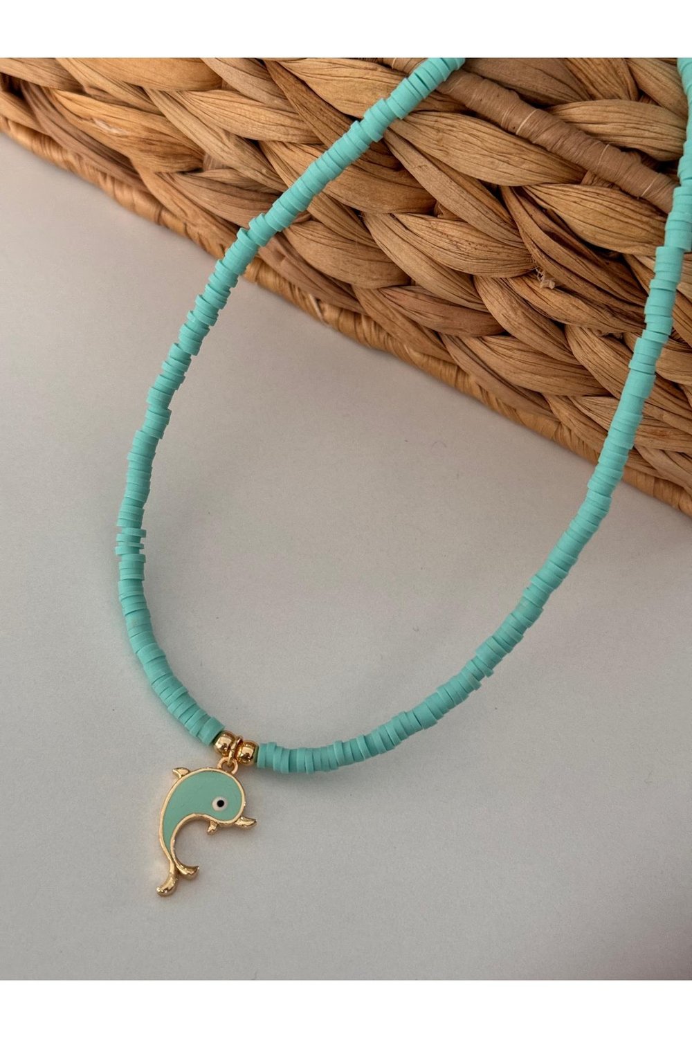 Su Yeşili fimo Kolye | Figürlü Fimo Kolye | Charm Kolye | Cute Necklace