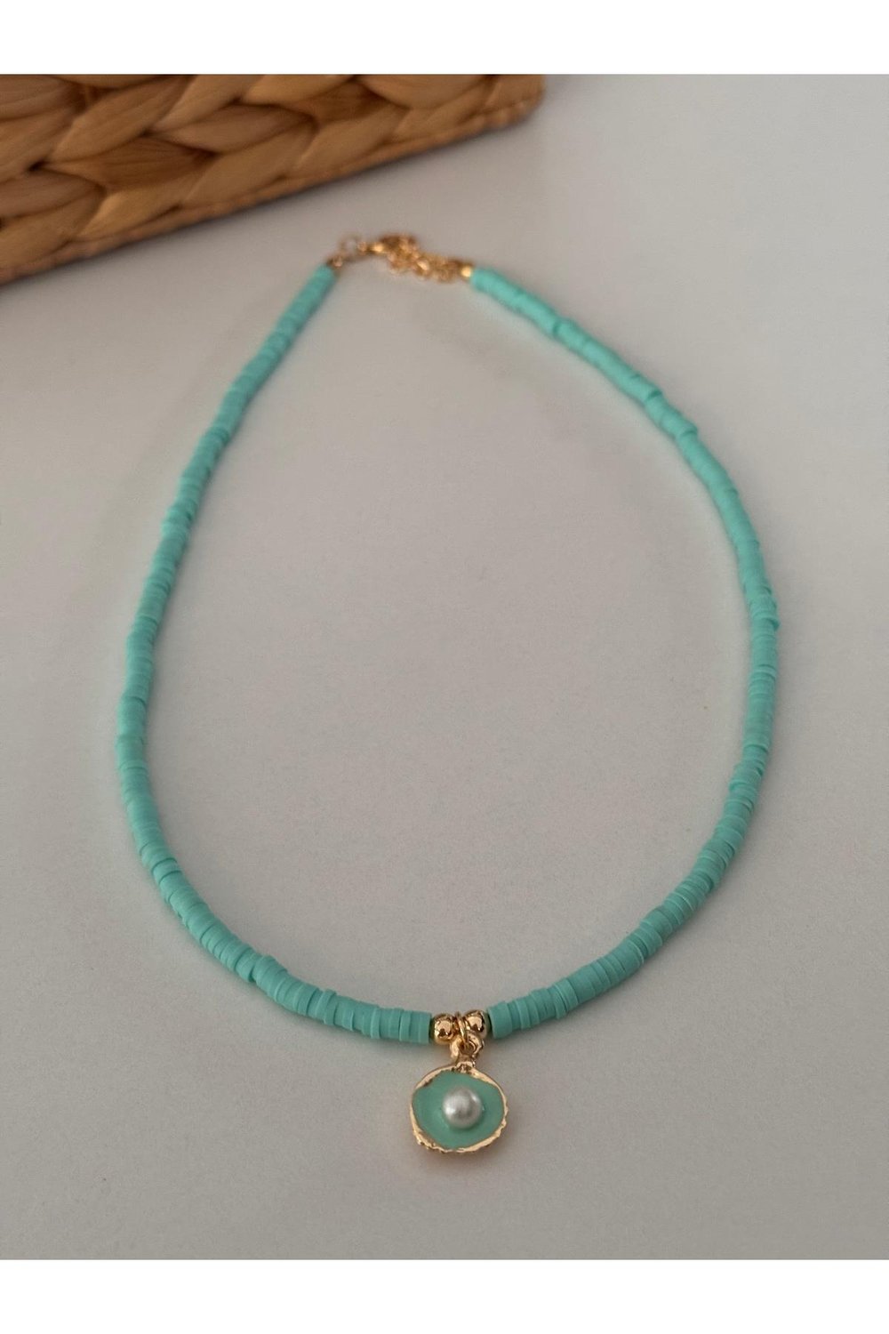 Su Yeşili fimo Kolye | Figürlü Fimo Kolye | Charm Kolye | Cute Necklace