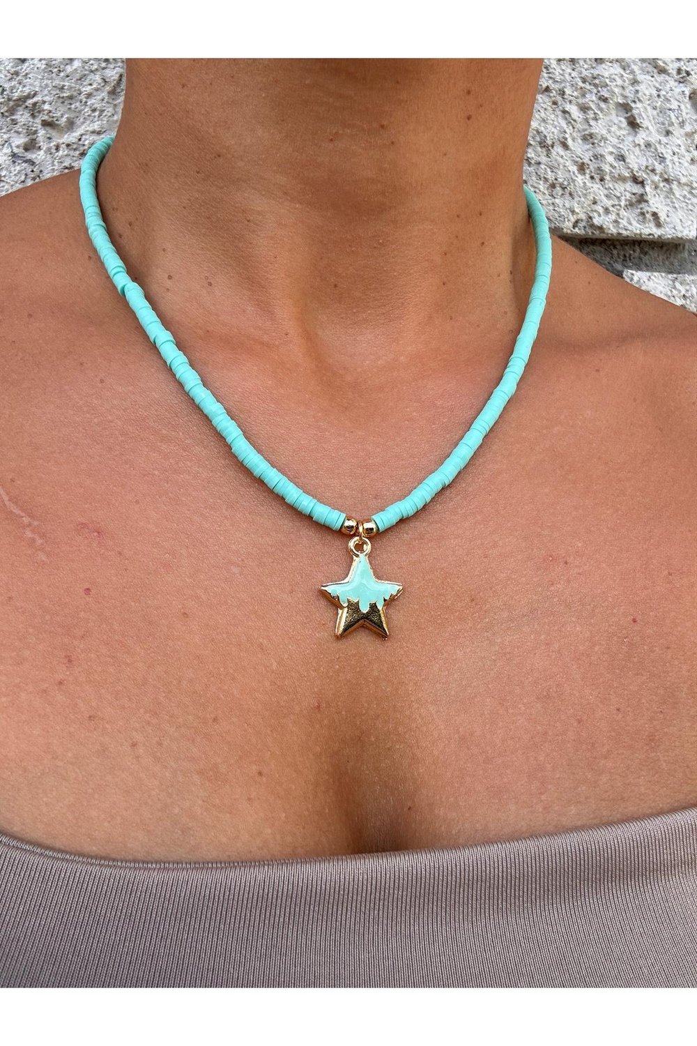 Su Yeşili fimo Kolye | Figürlü Fimo Kolye | Charm Kolye | Cute Necklace