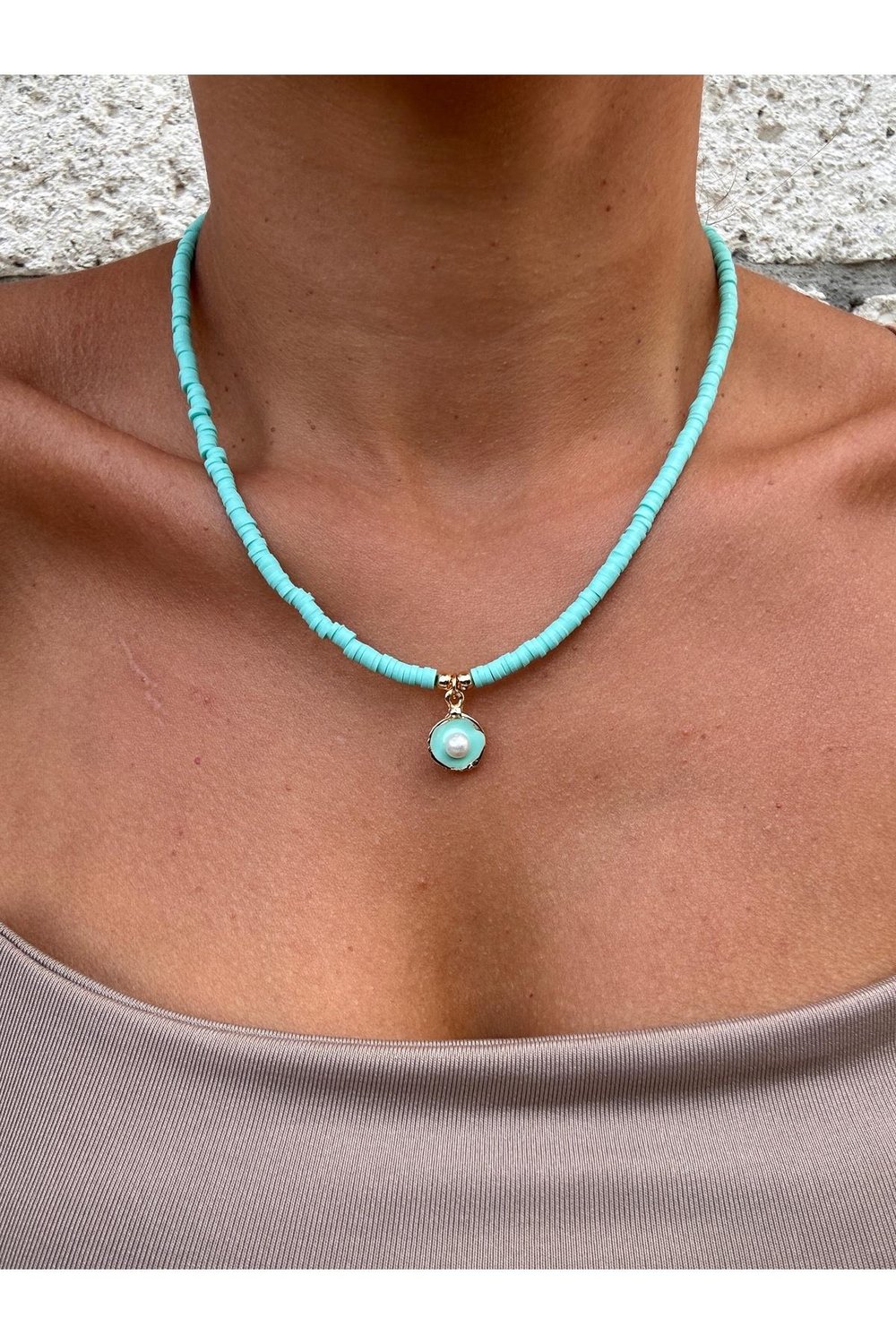 Su Yeşili fimo Kolye | Figürlü Fimo Kolye | Charm Kolye | Cute Necklace