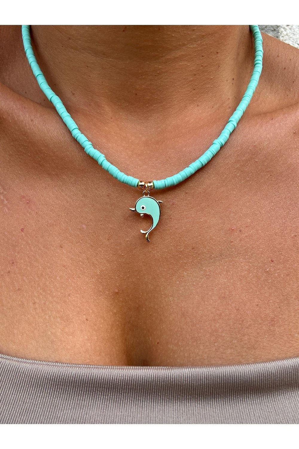 Su Yeşili fimo Kolye | Figürlü Fimo Kolye | Charm Kolye | Cute Necklace