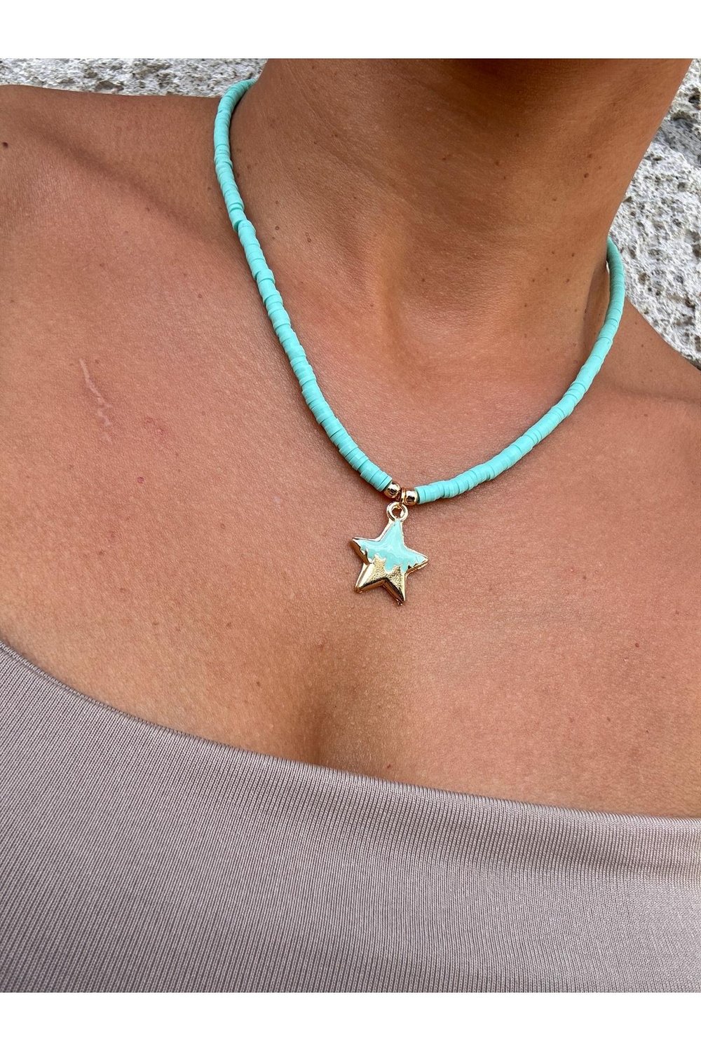 Su Yeşili fimo Kolye | Figürlü Fimo Kolye | Charm Kolye | Cute Necklace