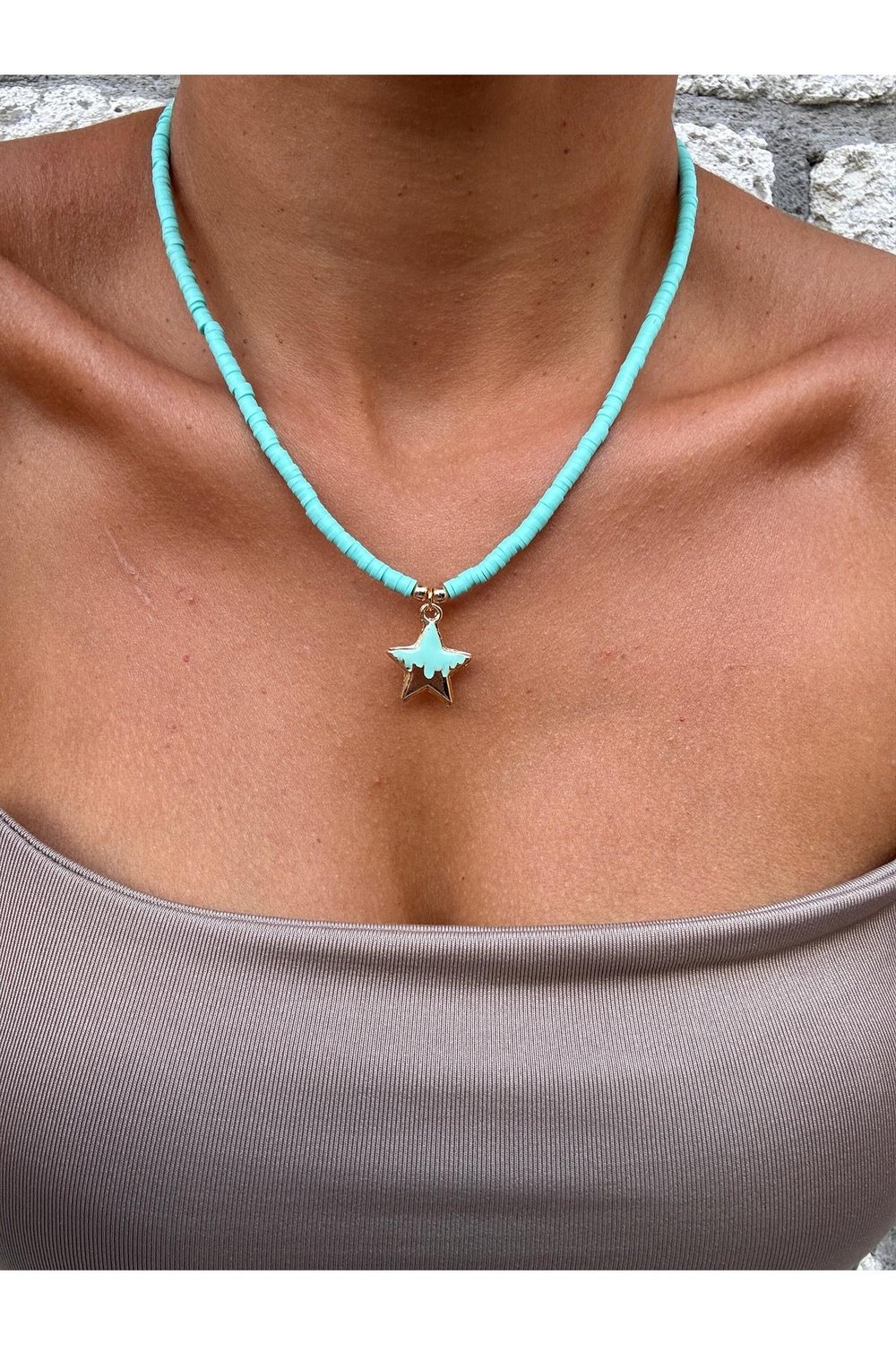 Su Yeşili fimo Kolye | Figürlü Fimo Kolye | Charm Kolye | Cute Necklace