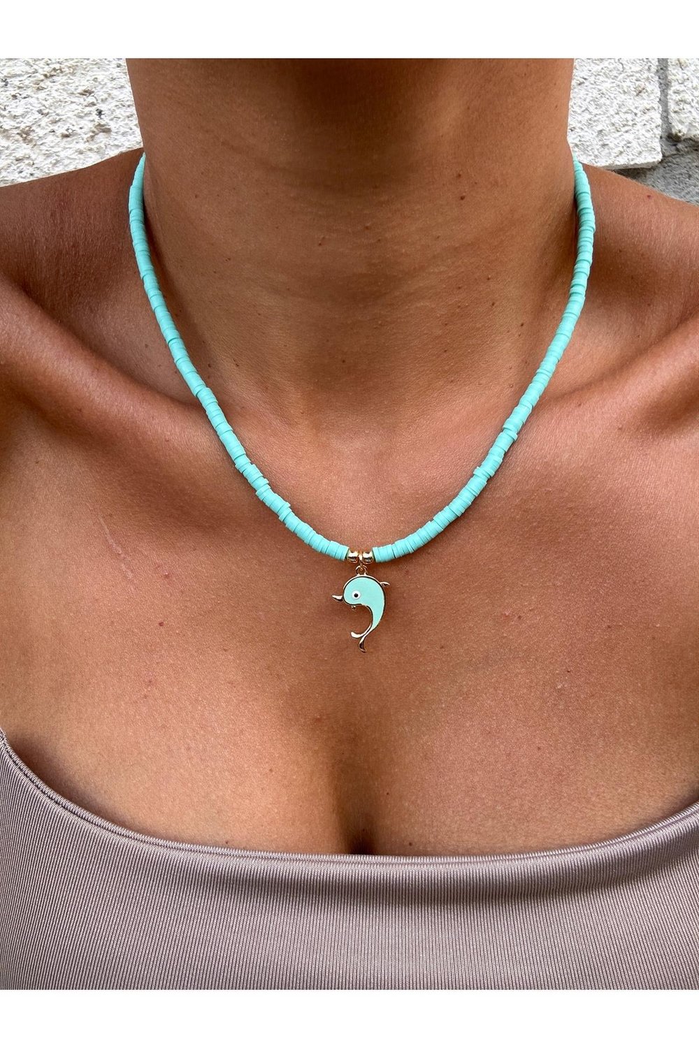 Su Yeşili fimo Kolye | Figürlü Fimo Kolye | Charm Kolye | Cute Necklace