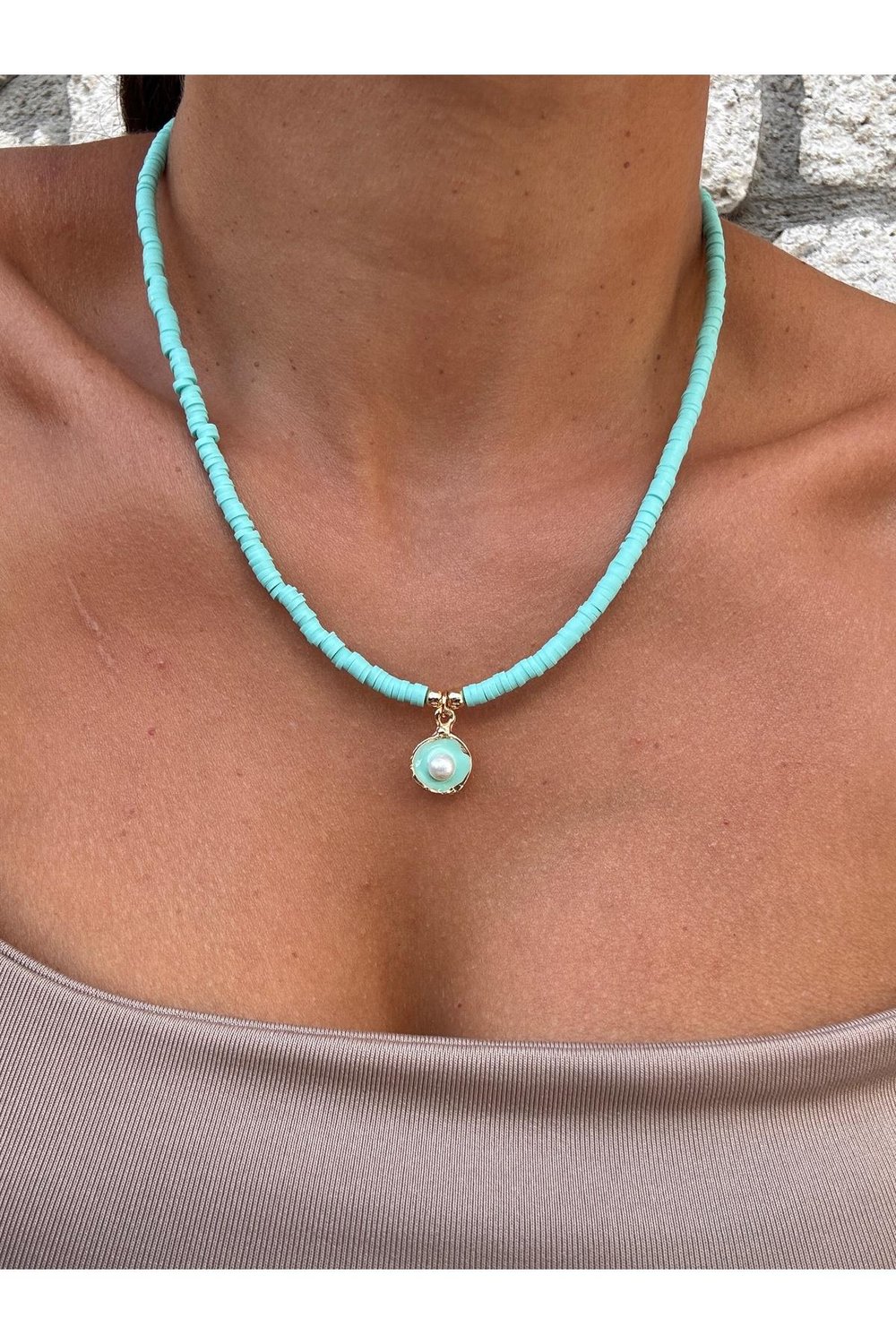 Su Yeşili fimo Kolye | Figürlü Fimo Kolye | Charm Kolye | Cute Necklace