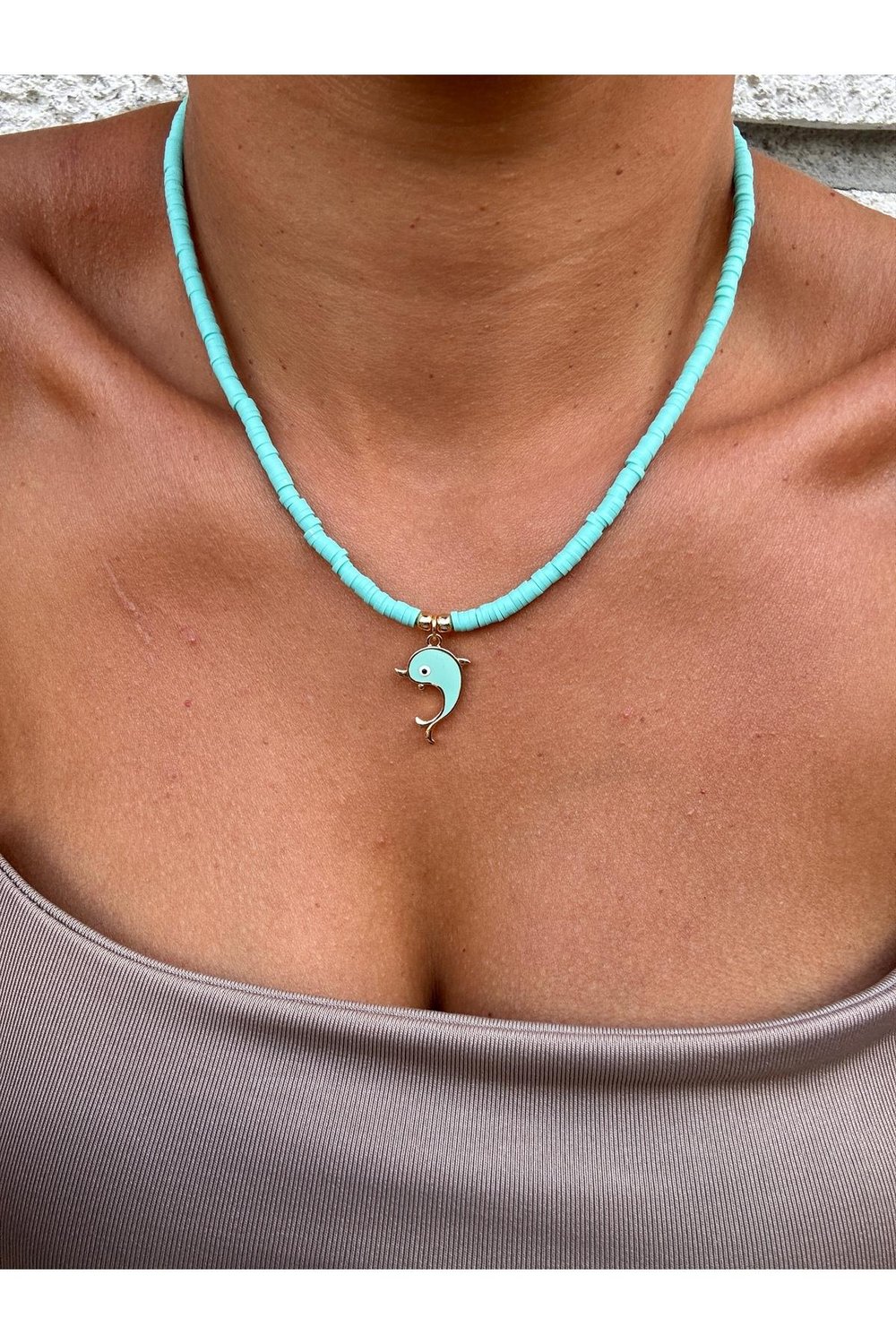 Su Yeşili fimo Kolye | Figürlü Fimo Kolye | Charm Kolye | Cute Necklace