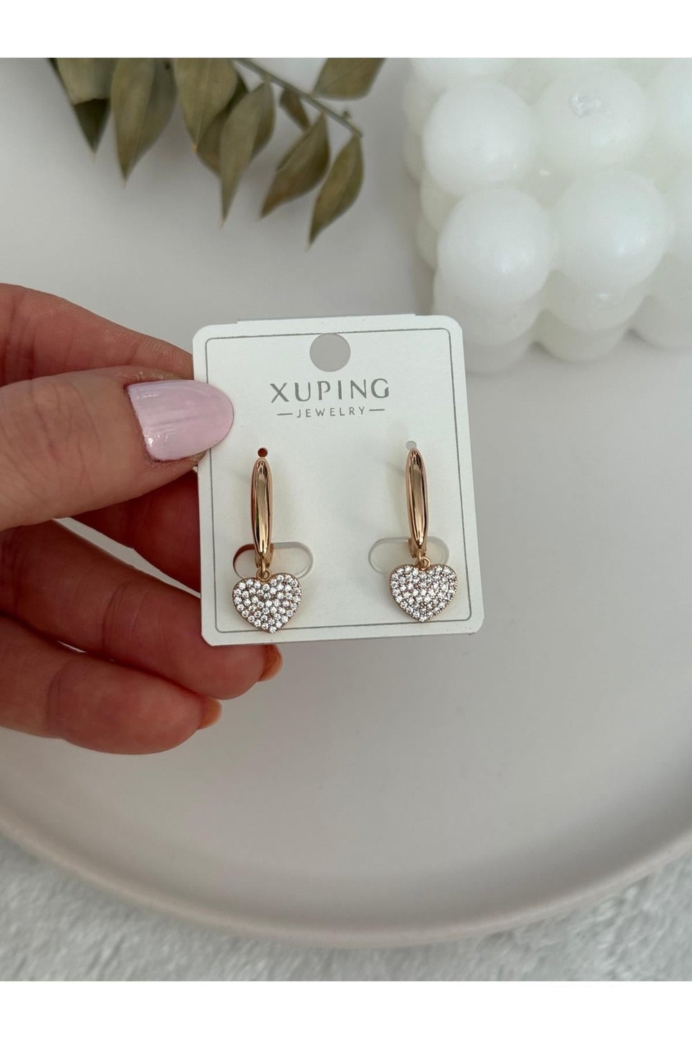 Xuping Model Mini Yıldızlı Rose - Gold Kaplama Küpe | İthal Küpe | Zirkon Taşalı Yıldız Küpe
