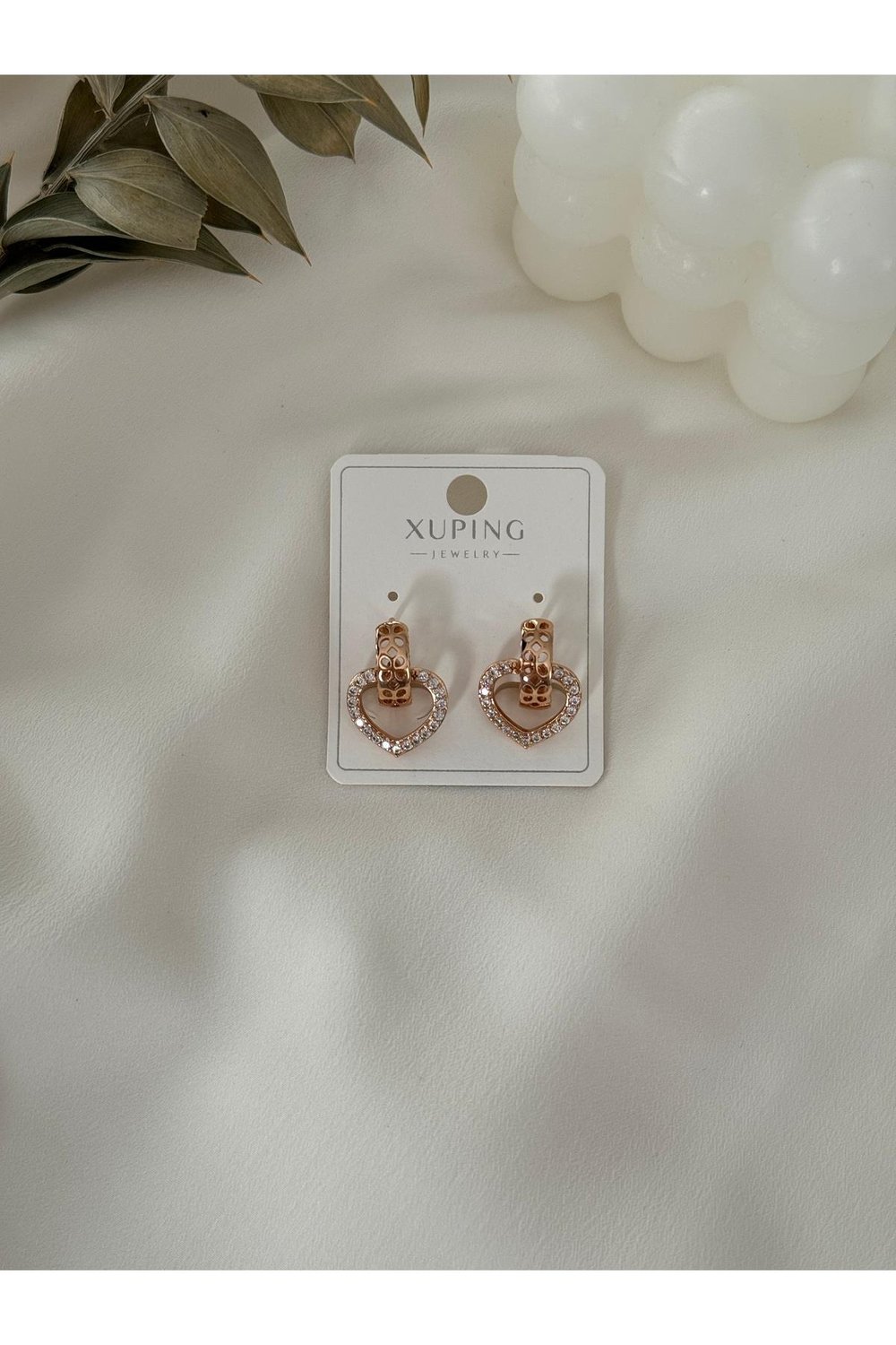 Xuping Model Rose Gold Kaplama Kalp Küpe