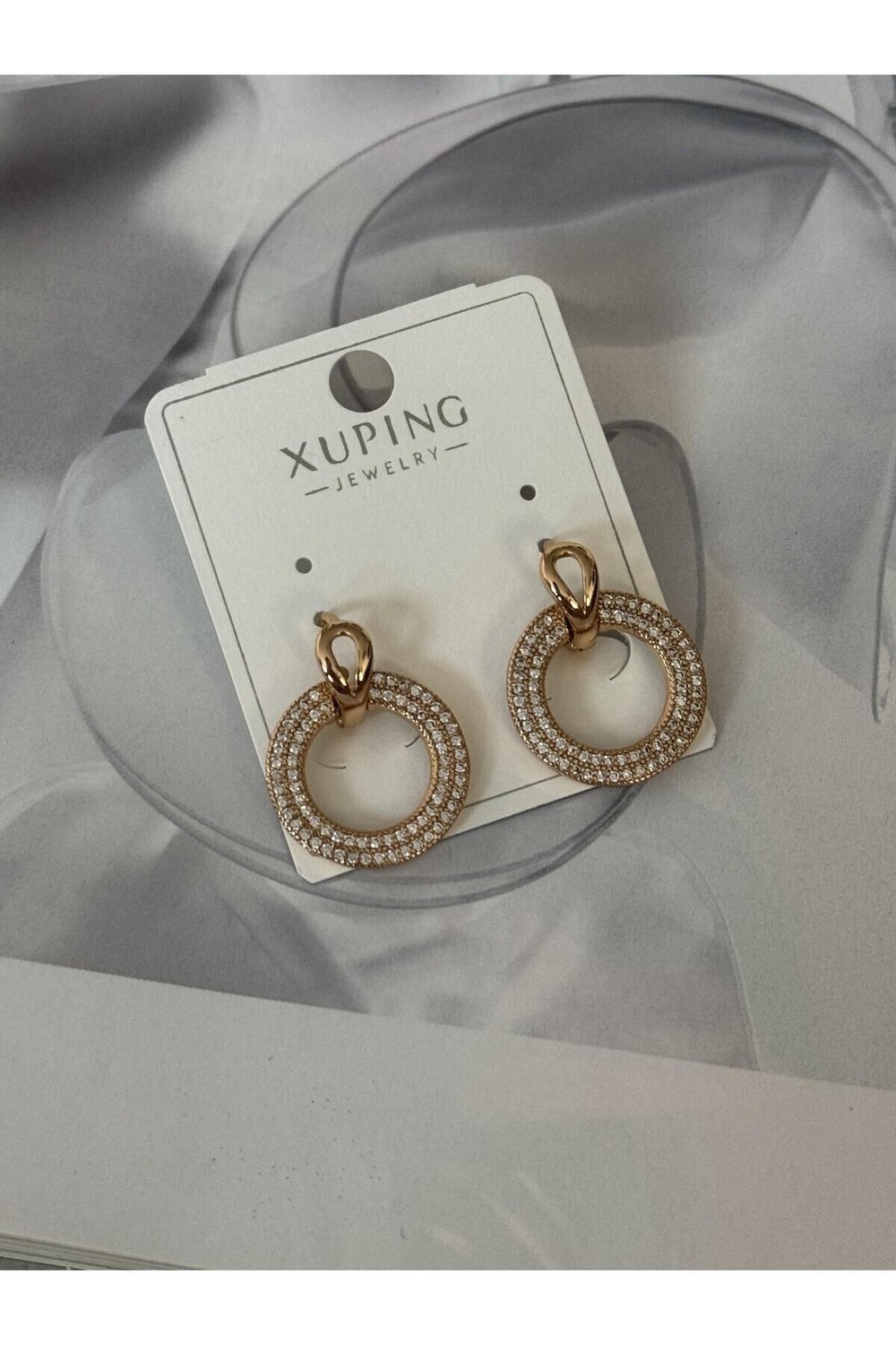 Xuping Model Zirkon Taşlı Halka Küpe | Mini Halka Küpe