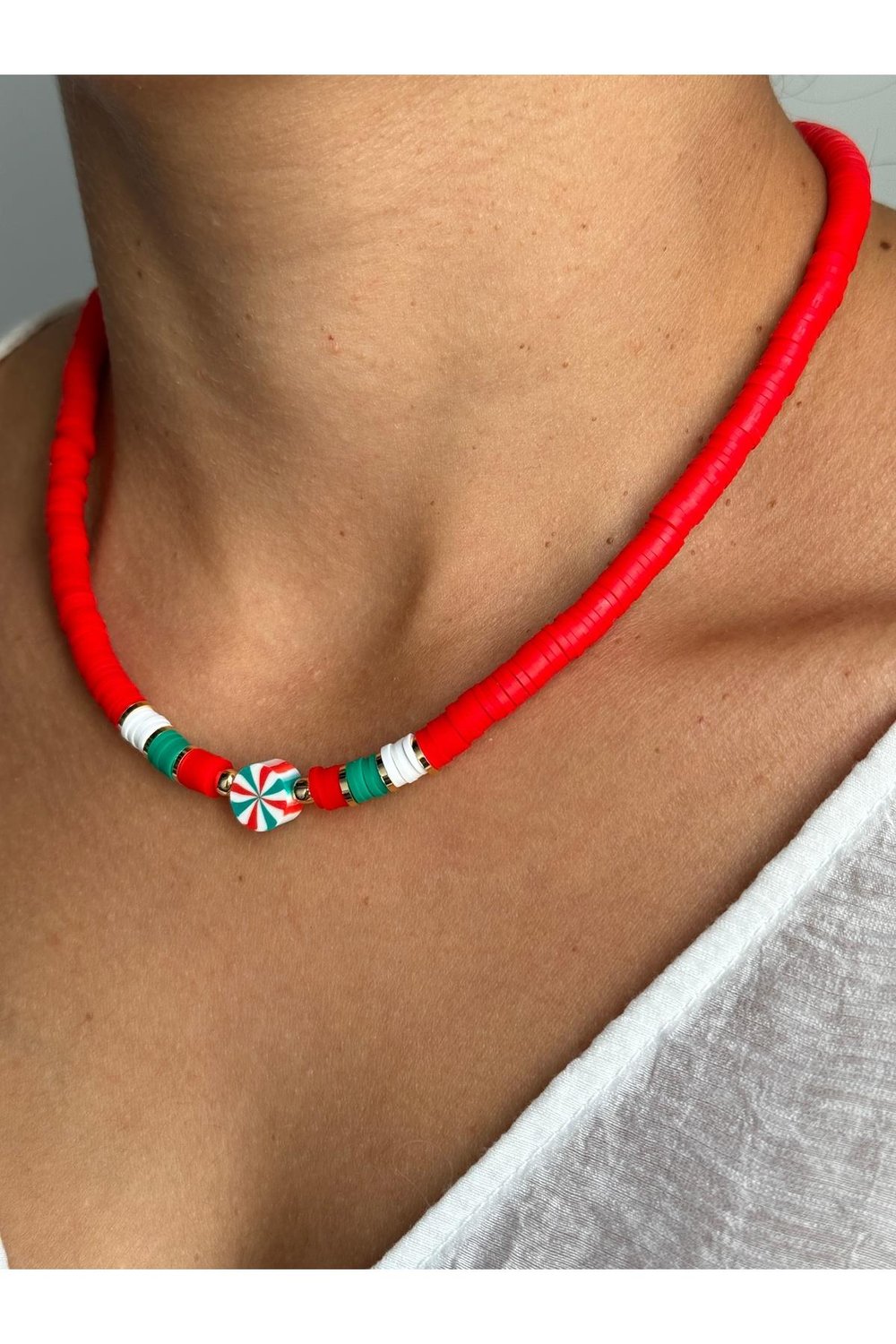 Yılbaşı Kolye | Noel Kolye | Christmas Necklace | Yılbaşı Kolyesi | Yılbaşı Takı | Fimo Kolye