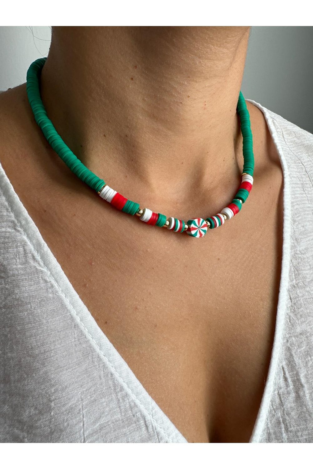 Yılbaşı Kolye | Noel Kolye | Christmas Necklace | Yılbaşı Kolyesi | Yılbaşı Takı | Fimo Kolye