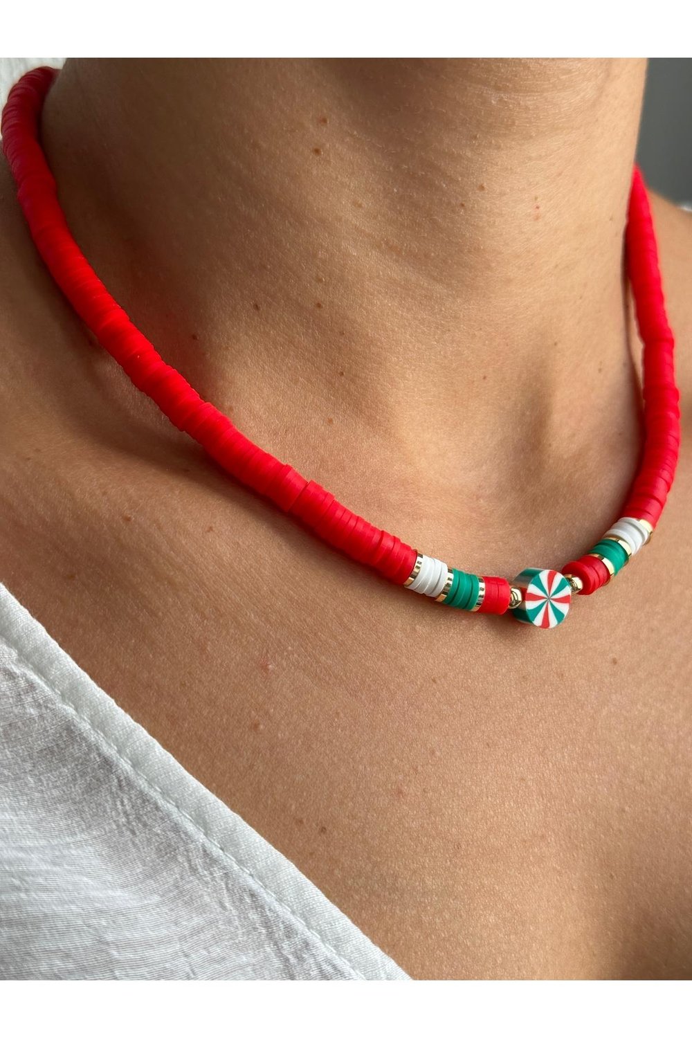 Yılbaşı Kolye | Noel Kolye | Christmas Necklace | Yılbaşı Kolyesi | Yılbaşı Takı | Fimo Kolye
