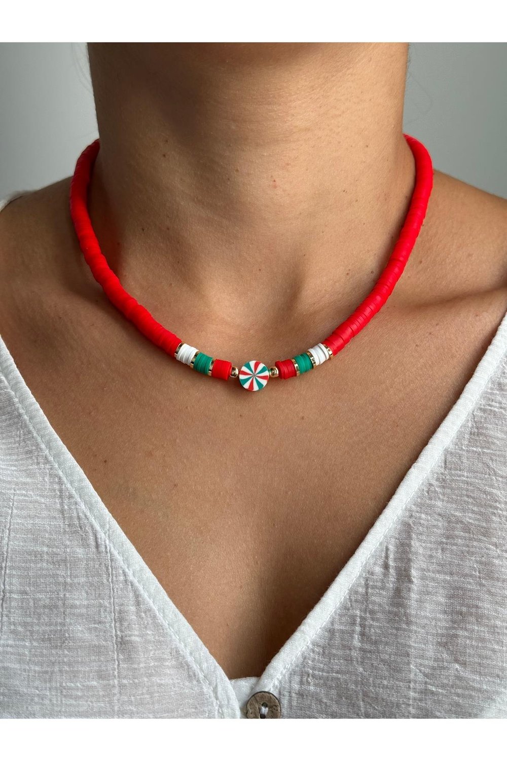 Yılbaşı Kolye | Noel Kolye | Christmas Necklace | Yılbaşı Kolyesi | Yılbaşı Takı | Fimo Kolye