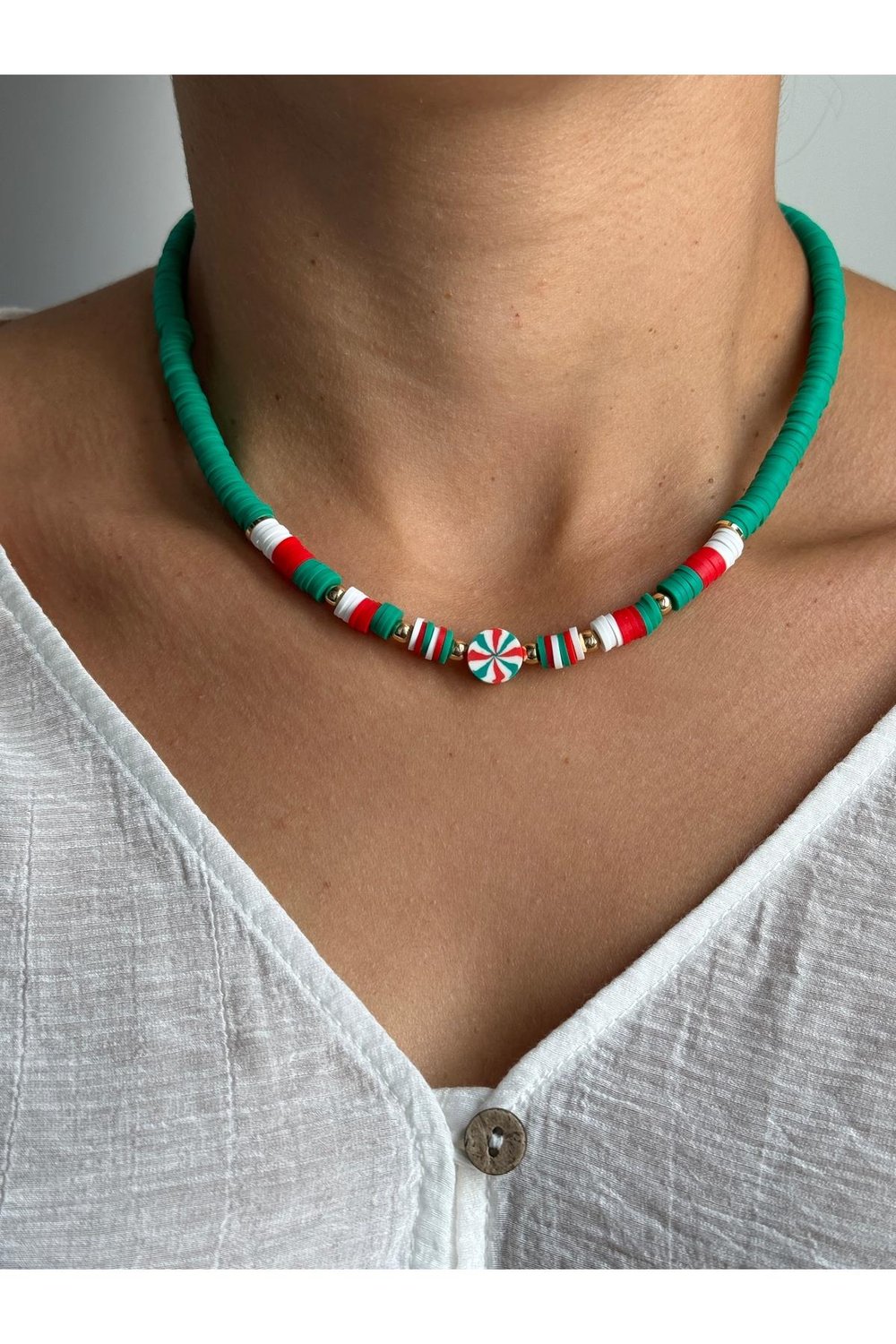Yılbaşı Kolye | Noel Kolye | Christmas Necklace | Yılbaşı Kolyesi | Yılbaşı Takı | Fimo Kolye