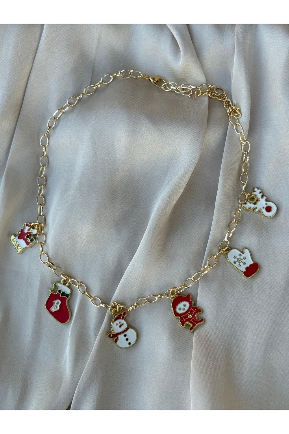 Yılbaşı Kolyesi | Christmas Necklace | Chain Necklace | Yılbaşı Charm Kolye | Noel Kolye