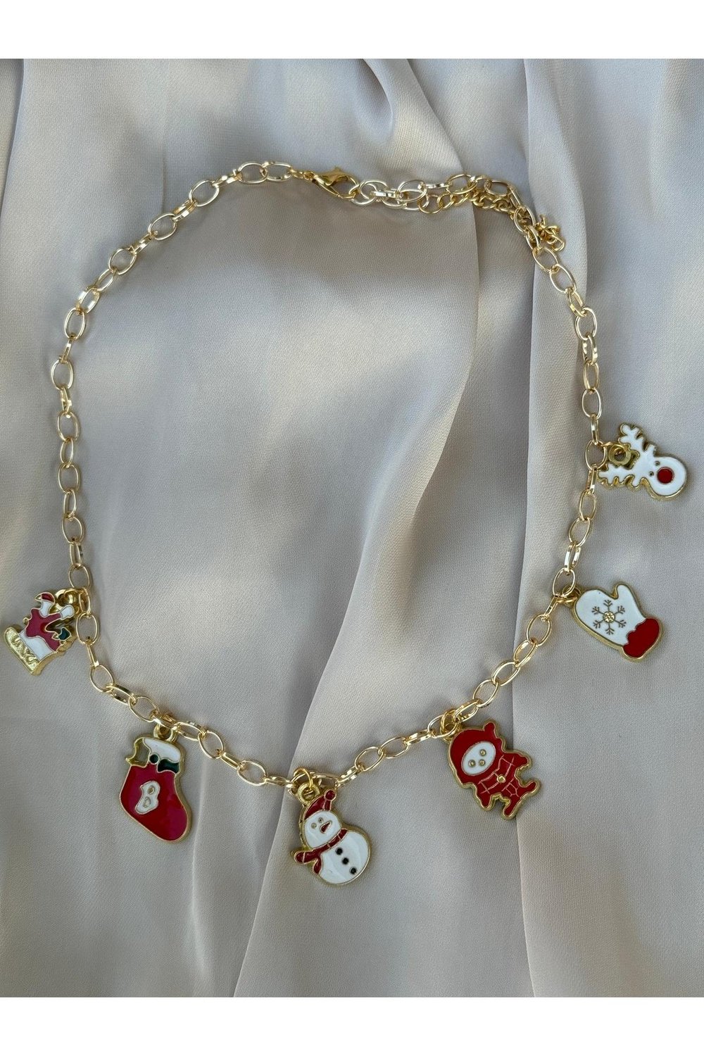 Yılbaşı Kolyesi | Christmas Necklace | Chain Necklace | Yılbaşı Charm Kolye | Noel Kolye