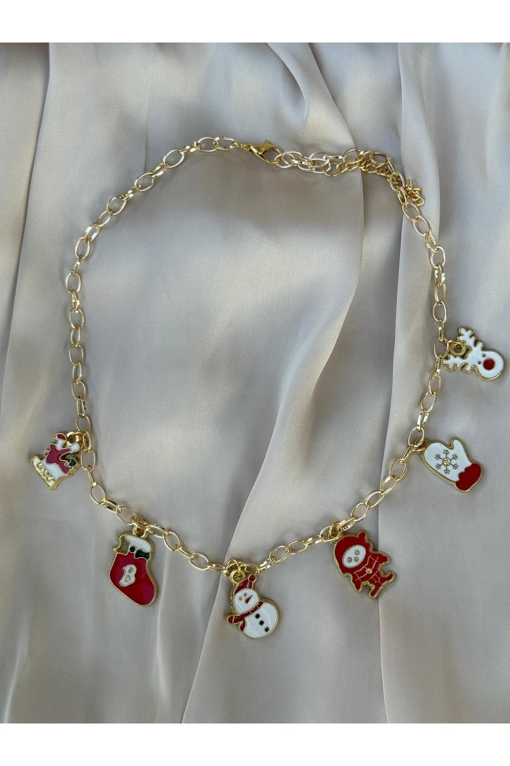 Yılbaşı Kolyesi | Christmas Necklace | Chain Necklace | Yılbaşı Charm Kolye | Noel Kolye