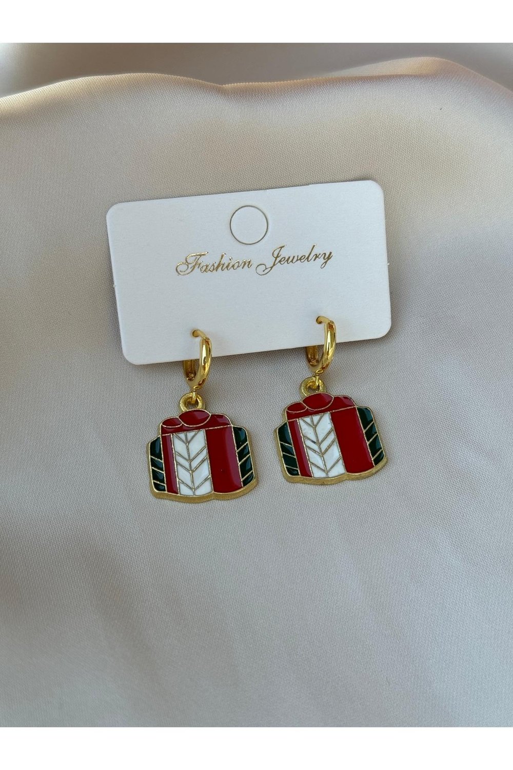Yılbaşı Küpe | Christmas Küpe | Noel Küpesi | Christmas Earrings | Gold Sallantılı Küpe