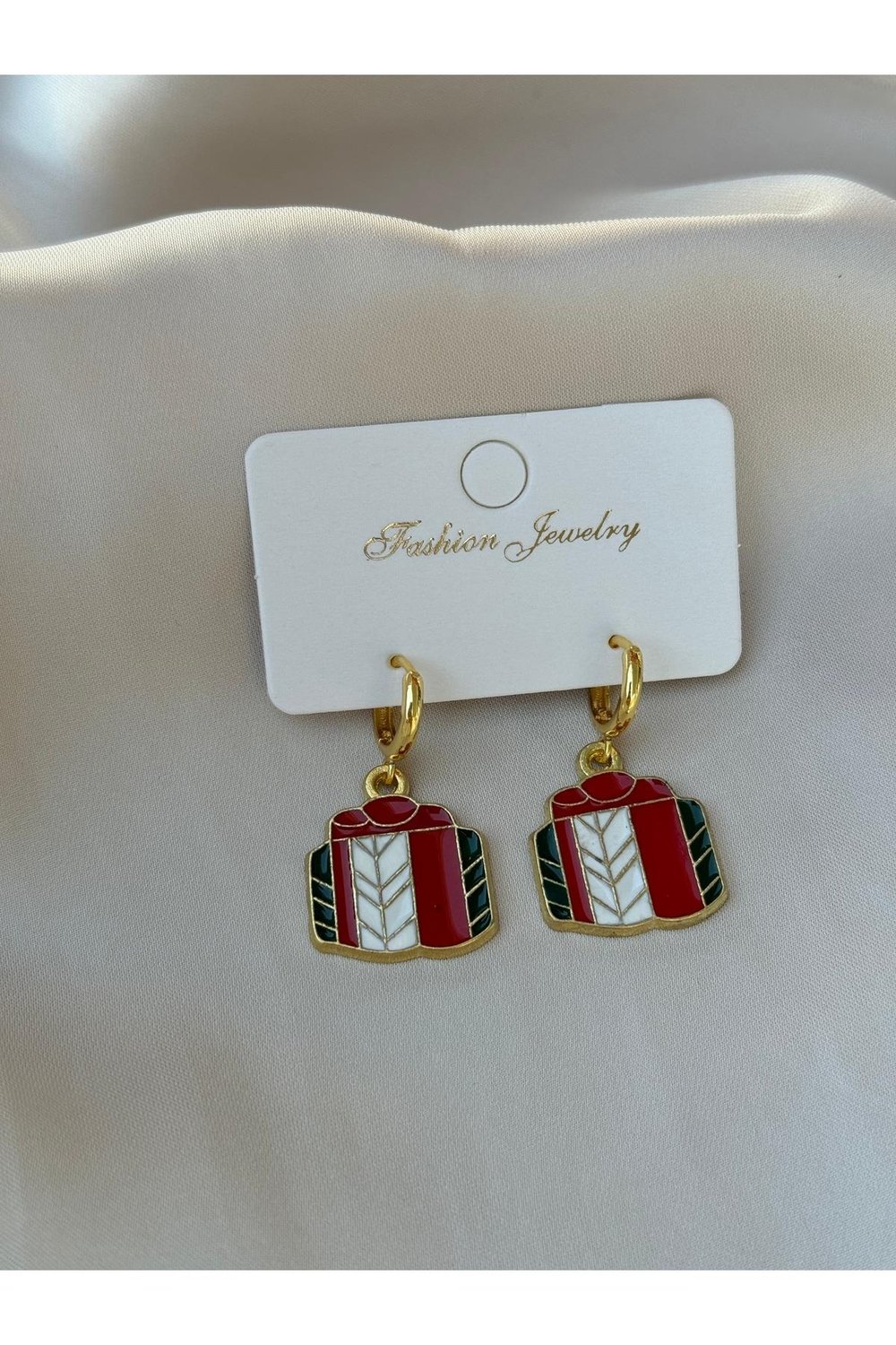 Yılbaşı Küpe | Christmas Küpe | Noel Küpesi | Christmas Earrings | Gold Sallantılı Küpe
