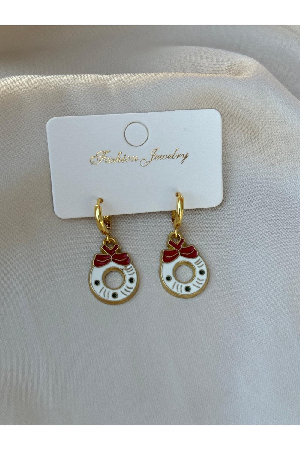 Yılbaşı Küpe | Christmas Küpe | Noel Küpesi | Christmas Earrings | Gold Sallantılı Küpe