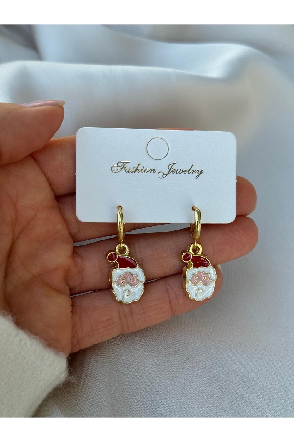 Yılbaşı Küpe | Christmas Küpe | Noel Küpesi | Christmas Earrings | Gold Sallantılı Küpe