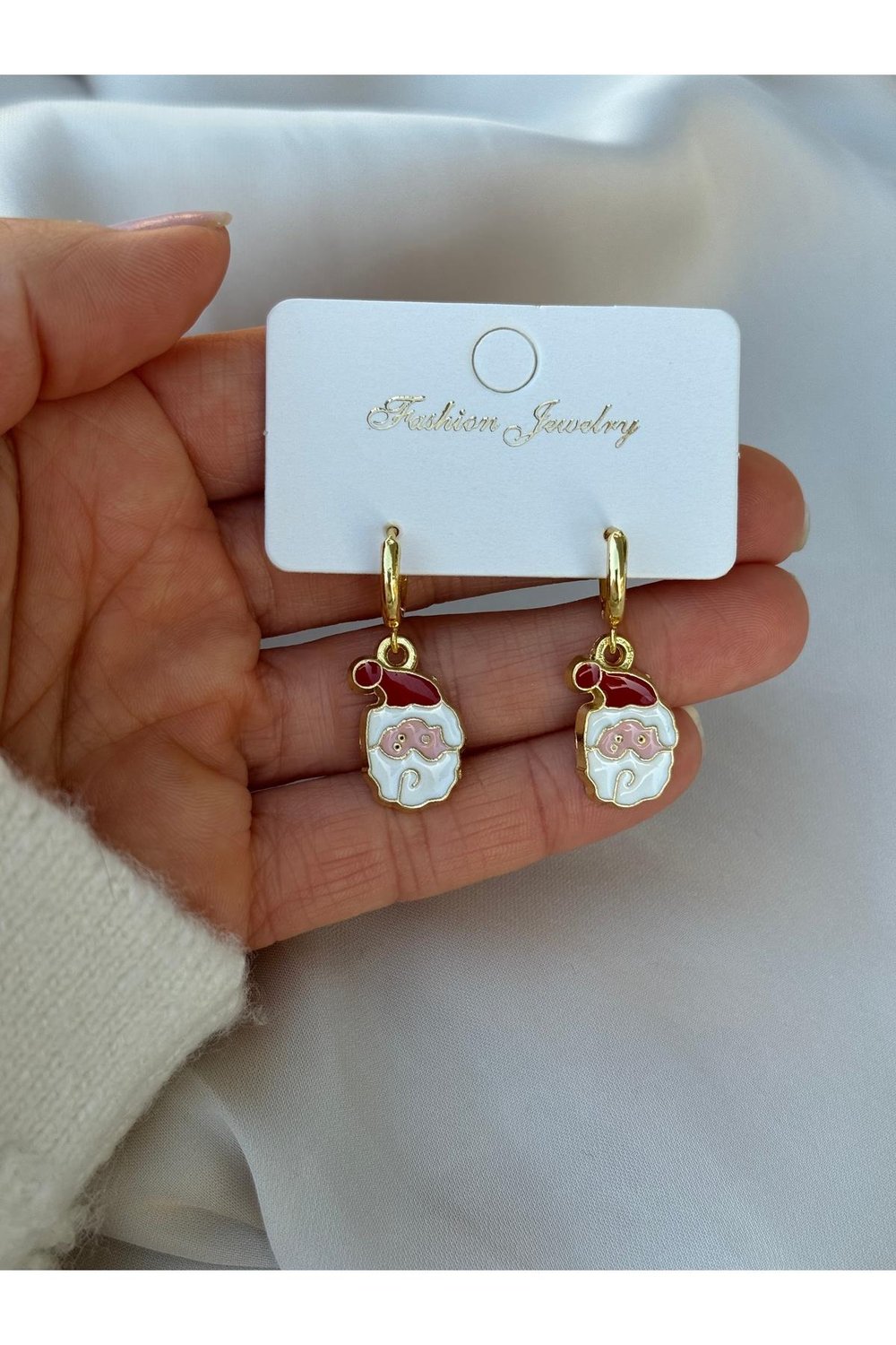 Yılbaşı Küpe | Christmas Küpe | Noel Küpesi | Christmas Earrings | Gold Sallantılı Küpe