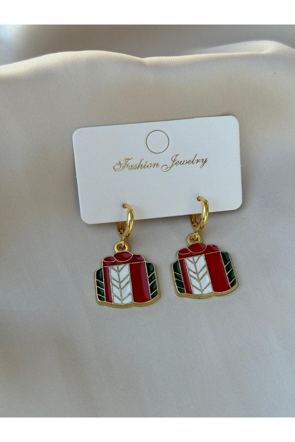 Yılbaşı Küpe | Christmas Küpe | Noel Küpesi | Christmas Earrings | Gold Sallantılı Küpe