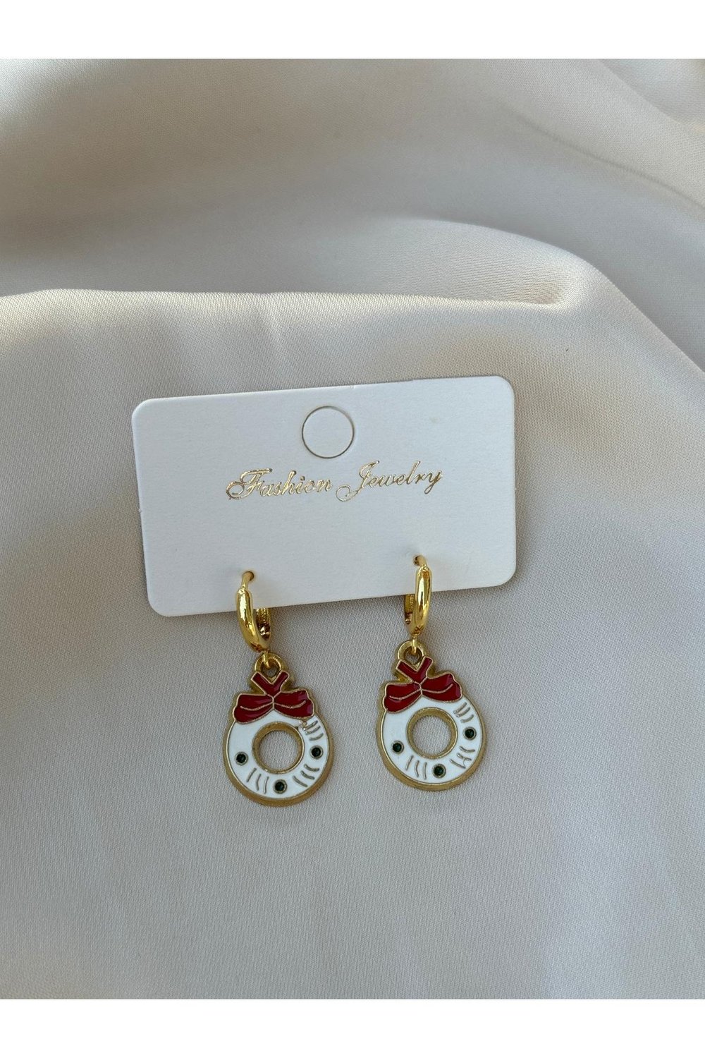 Yılbaşı Küpe | Christmas Küpe | Noel Küpesi | Christmas Earrings | Gold Sallantılı Küpe