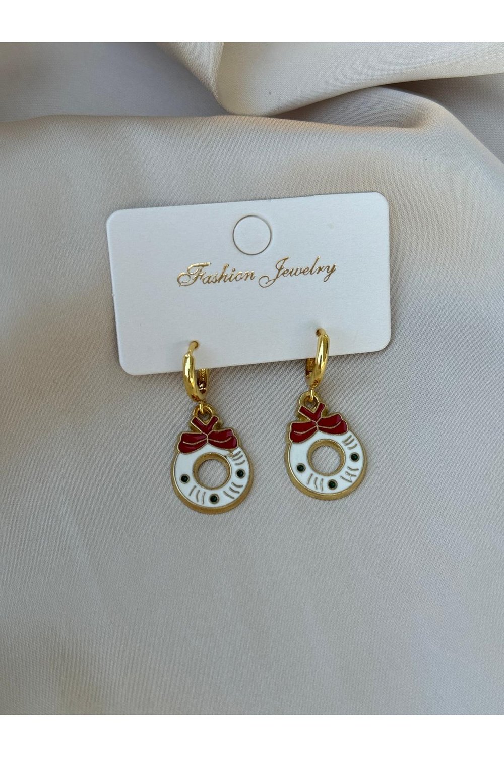 Yılbaşı Küpe | Christmas Küpe | Noel Küpesi | Christmas Earrings | Gold Sallantılı Küpe
