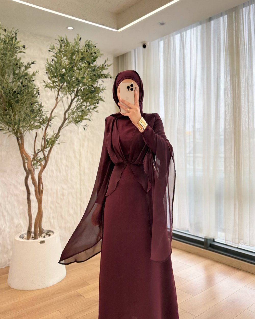 Butterfly şifon detaylı elbise