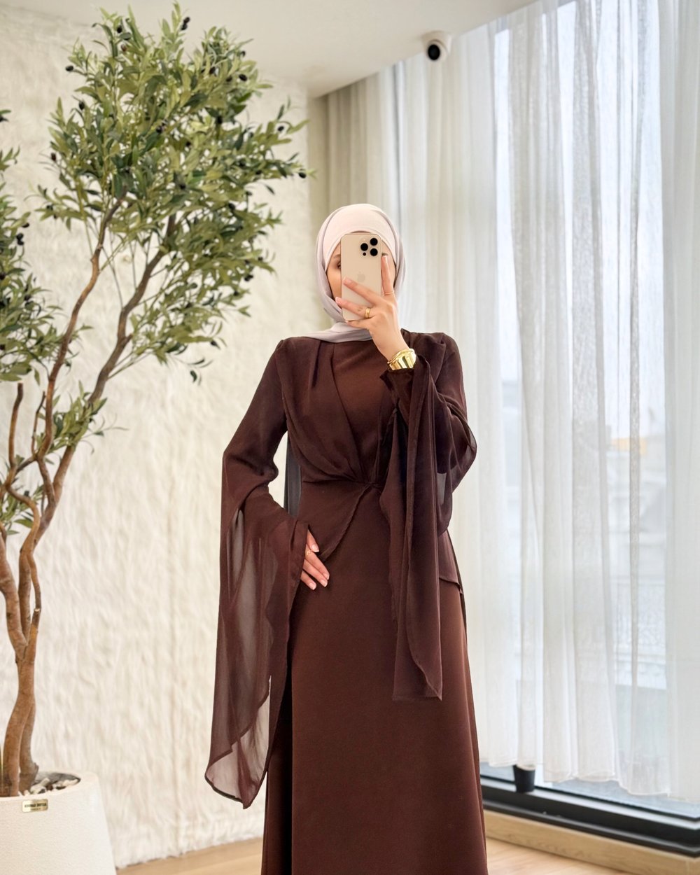 Butterfly şifon detaylı elbise