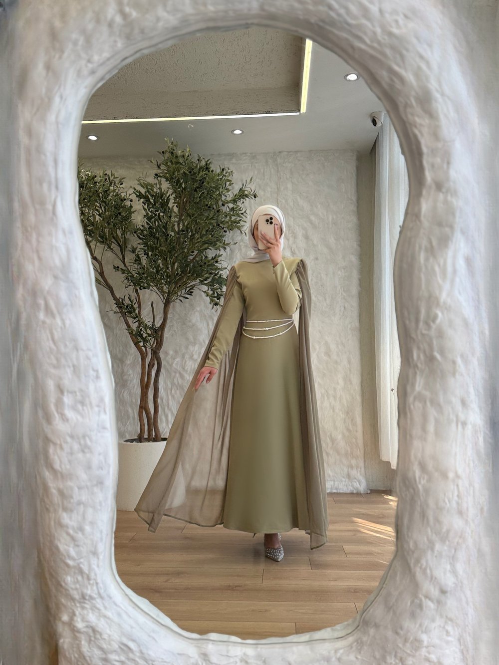 Chic Çift Pelerin Elbise