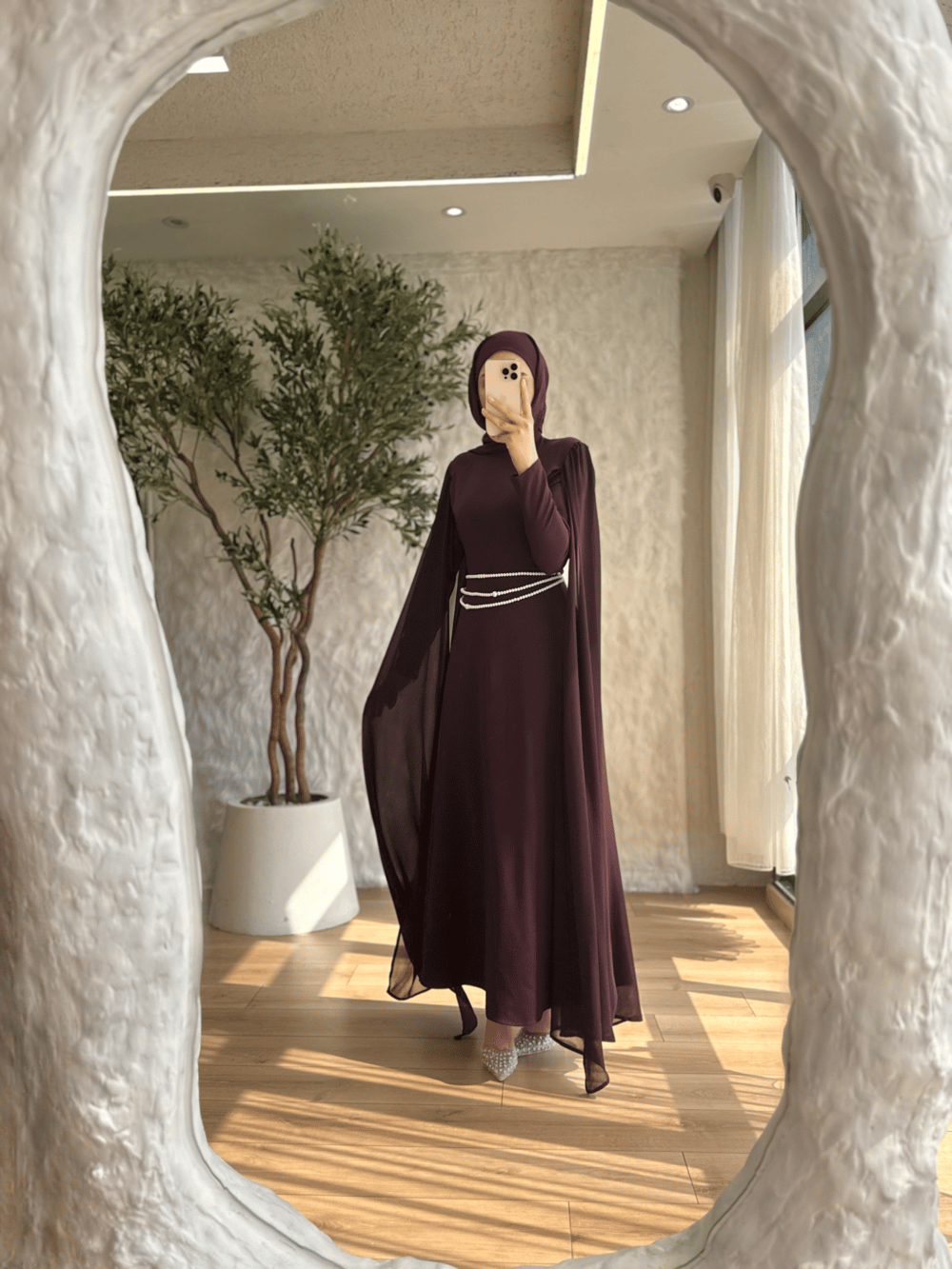 Chic Çift Pelerin Elbise