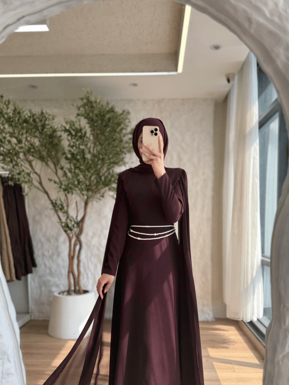 Chic Çift Pelerin Elbise