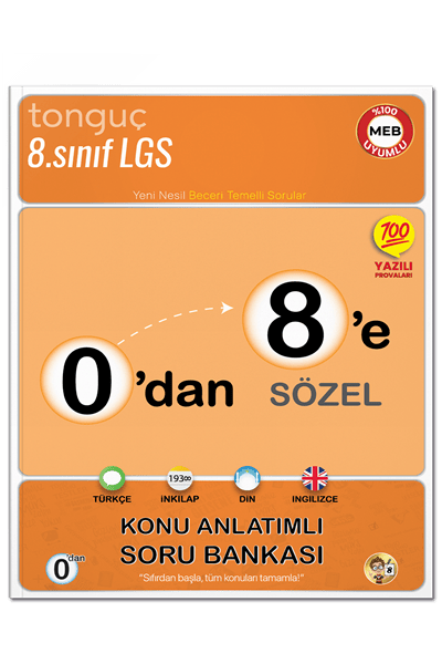 0'dan 8'e Sözel Konu Anlatımlı Soru Bankası