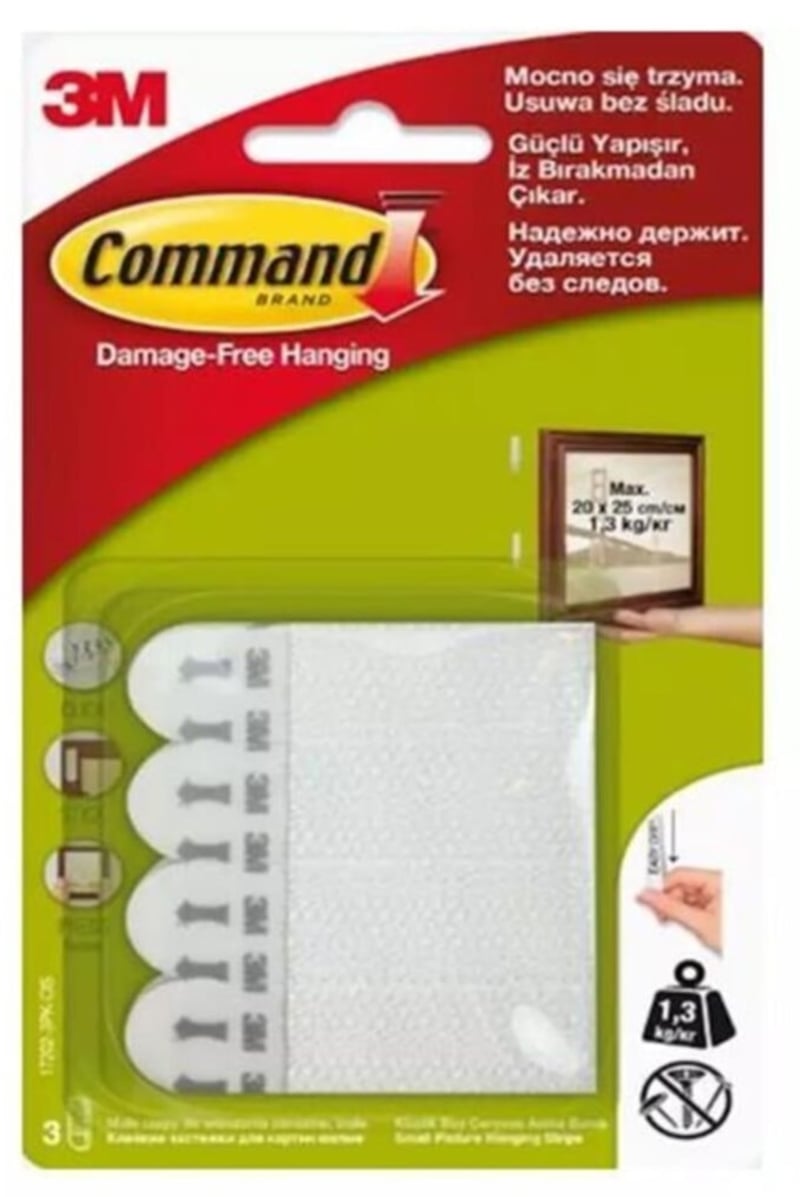 3M COMMAND ASKI CIRT CIRT BANT KÜÇÜK BOY 3LÜ 17202-3PK