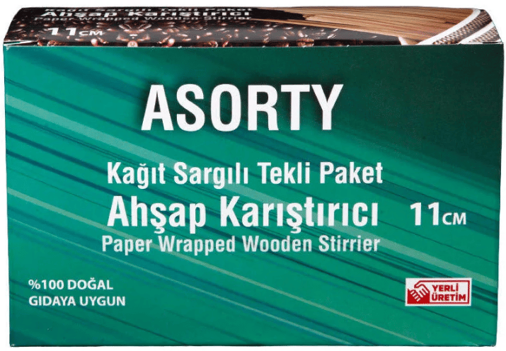ASORTY KARIŞTIRICI 2133 AHŞAP KAĞIT SARGILI 250 Lİ 11 CM 20 Lİ 014336