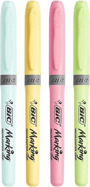 BIC FOSFORLU KALEM BRITE LINER GRIP SET 4 LÜ PASTEL BLS. 964859