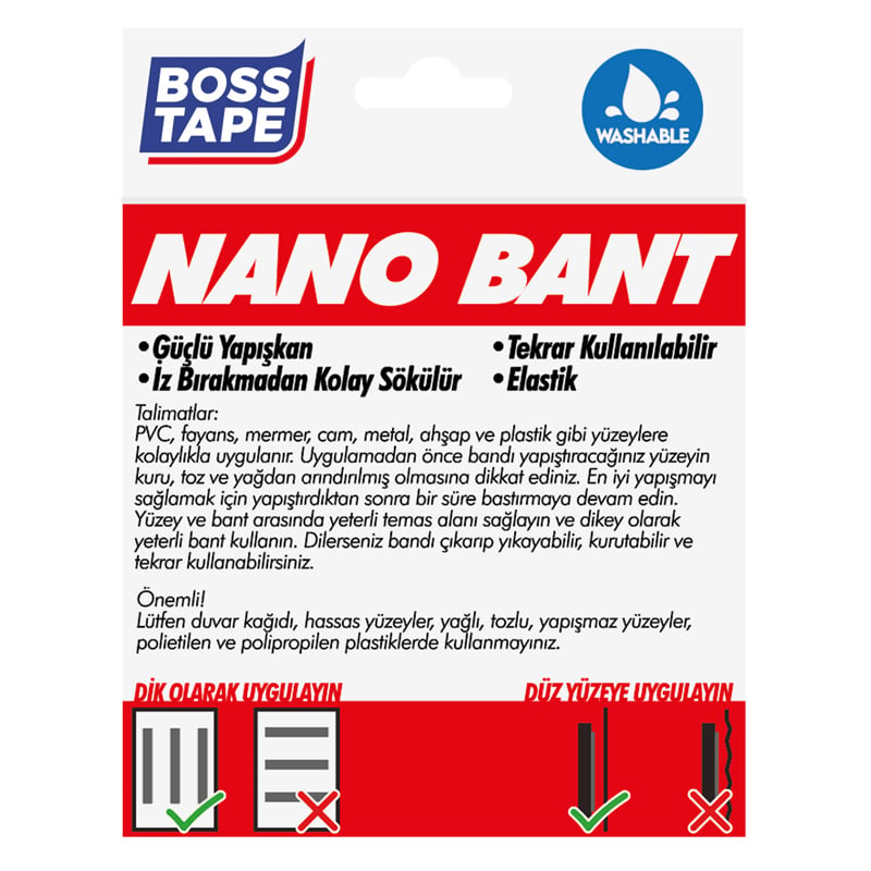 BOSS TAPE NANO BANT-MAGIC TAPE 19 MM x 3M ŞEFFAF KUTULU BT-01031