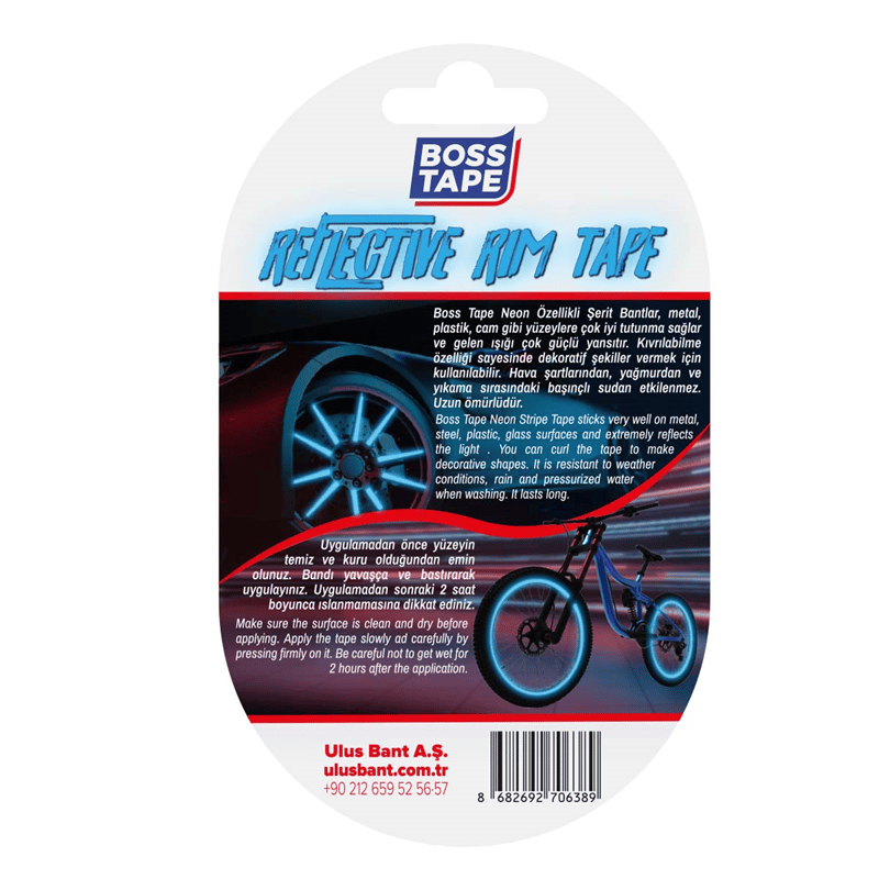 Boss Tape Neon Jant Bandı 7 Mm X 7 Mt Mavi Blister Bt-09013