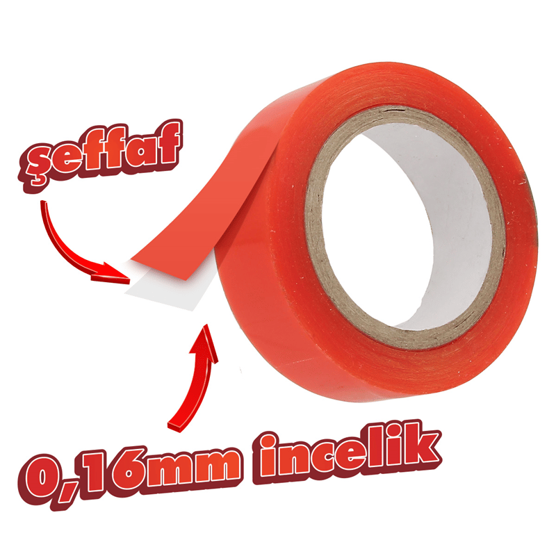 BOSS TAPE ÖZEL BANT POLYESTER ÇİFT TARAFLI BANT 140 DERECE ISIYA DAYANIKLI 15 MM x 5M BT-01038