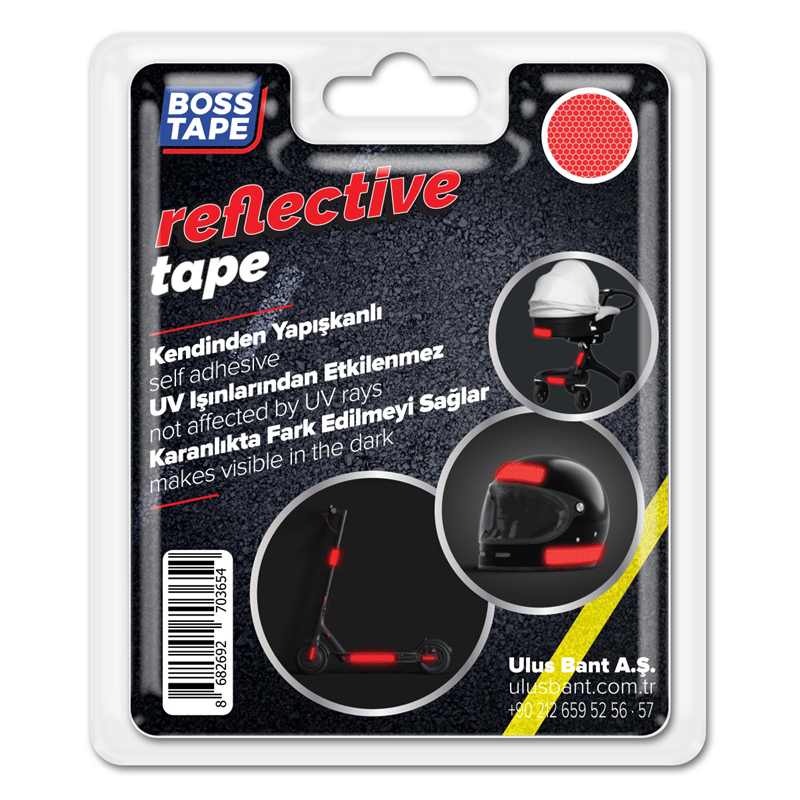 BOSS TAPE REKLEFTİF BANT 35 MM x 1.5M KIRMIZI BT-09003