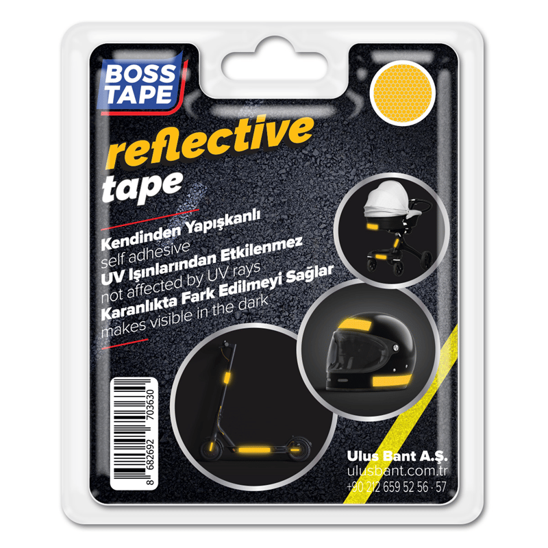 BOSS TAPE REKLEFTİF BANT 35 MM x 1.5M SARI BT-09004